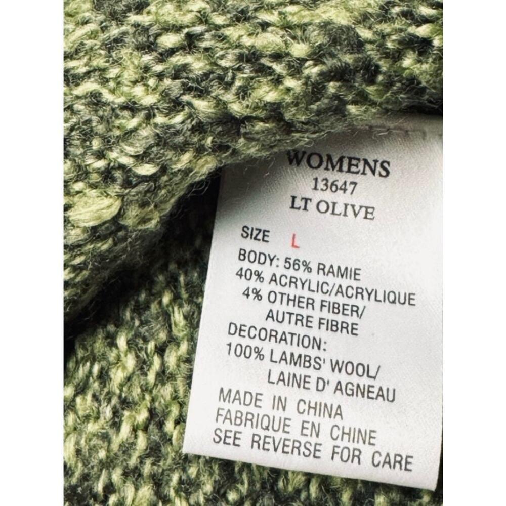Woolrich Green Marled Quarter Zip Sweater Lt Olive Green GorpCore Hiking Large - Picture 12 of 12